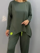 Kadın Iki Iplik Viskon Pamuk Kumaş Arma Detaylı Ikili Takım thumbnail 4