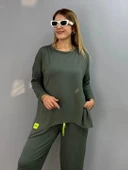 Kadın Iki Iplik Viskon Pamuk Kumaş Arma Detaylı Ikili Takım thumbnail 5