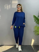 Kadın Iki Iplik Viskon Pamuk Kumaş Arma Detaylı Ikili Takım thumbnail 1