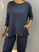 Kadın Iki Iplik Viskon Pamuk Kumaş Arma Detaylı Ikili Takım thumbnail 3