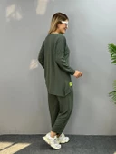 Kadın Iki Iplik Viskon Pamuk Kumaş Arma Detaylı Ikili Takım thumbnail 3