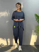 Kadın Iki Iplik Viskon Pamuk Kumaş Arma Detaylı Ikili Takım thumbnail 6