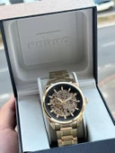Ferro 2 Yıl Garantili Otomatik Mekanizma 3 Atm Su Geçirmez Çelik Kordon Erkek Kol Saati EFB.40106.B2 thumbnail 1