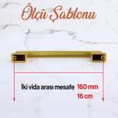 Cemre Altın Metal Kulp 160 mm -16 cm Mobilya Çekmece Mutfak Dolabı Dolap Kulpları Kulbu Kulpu Gold thumbnail 4