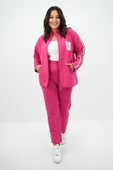 Kadın Büyük Beden Fermuarlı Yaka Şerit Detaylı Eşofman Takımı 8135-25 - 10