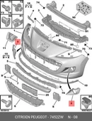 OEM Peugeot 207 Sis Far Kapağı Sol Sissiz (7452.ZW) - 1