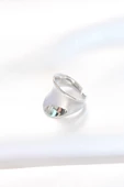 Silver Renk Ayarlanabilir Kavisli Ayna Yüzük - TJ-BYK3114 - 3