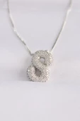 316L Çelik Zincirli Zirkon Taşlı S Harfli Silver Renk Bubble Kolye - TJ-BKO8590 - 1