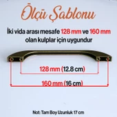 Ezgi 160 mm - 16 cm Eskitme Antik Sarı Metal Mobilya Mutfak Dolabı Dolap Kulpu Kulbu Kulpları - 3
