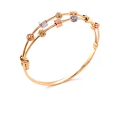 Çift Sıralı Dorikalı Küplü Altın Kelepçe 3 Renk 14 Ayar - 1