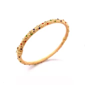 Mineli Hint İşi Altın Kelepçe 14 Ayar - 1