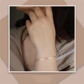 Tek Sıralı Su Yolu Rose Altın Kelepçe 14 Ayar - 2