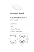 Turkuaz  Beyaz Yumurcak Klozet Kapağı - 2