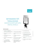 Turkuaz  GÖMME REZERVUAR LİLA, TURKUAZ BETONARME TİPİ TUĞLA DUVAR (METAL AYAKLI) Mat Gri Basma Butonu Dahil - 2