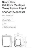 Turkuaz  Noura Slim Yavaş Kapanan Çek-Çıkar Kapak (PP) - 2