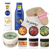 Nivea Sıkılaştırıcı Vücut Losyonu + Vücut Sütü Q10 Vitamin C 250 ml 48 Saat Nemlendirme +3 Lü Peelin - 1