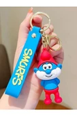 Sevimli Şirinler Karakteri Şirin Baba 3D Silikon Anahtarlık Kaliteli Büyük Boy Papa Smurf - 1