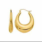 Midye Düz Küpe 14 Ayar - 1