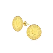 Altın Çeyrek Liralı Küpe 22 Ayar - 2