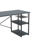 Eportatif Çalışma Masası Telli Raflı Ofis Laptop Bilgisayar Masası Füme 1446 - 7