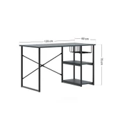 Eportatif Çalışma Masası Telli Raflı Ofis Laptop Bilgisayar Masası Füme 1446 - 9