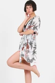 Pareo Plaj Elbisesi Kimono Std Tropikal Beyaz - 2