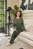 Aydoğan Kadın Ezgi Flexible FASHION Ceviz Yeşil Pijama Takım 0634 - 1