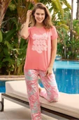 Aydoğan Kadın Ezgi Flexible Kısa Kol Somon Pijama Takımı 0036 - 1