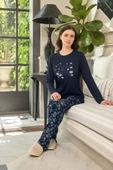 Aydoğan Kadın Ezgi Flexible Living The Dream Lacivert Pijama Takım 0636 - 1