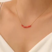 925 Ayar Gümüş Doğal ve Değerli Jasper Taşı Kolye - CNS00564 - 1