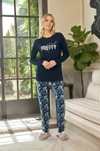 Aydoğan Kadın Ezgi Flexible PRETTY Lacivert Pijama Takım 0635 thumbnail 2