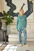 Aydoğan Kadın Ezgi Flexible YOU ARE Enough Mint Pijama Takım 0629 - 2