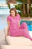 Aydoğan Kadın Ezgi Flexible Kısa Kol Fuşya Pijama Takımı 0050 - 1