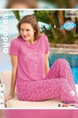 Aydoğan Kadın Ezgi Flexible Kısa Kol Fuşya Pijama Takımı 0050 - 2