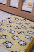 Babyhola 100x100cm %100 Pamuk Çift Kat Çok Amaçlı Örtü Battaniye Penguen Desen 13100 - 6