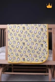Babyhola 100x100cm %100 Pamuk Çift Kat Çok Amaçlı Örtü Battaniye Penguen Desen 13100 - 5