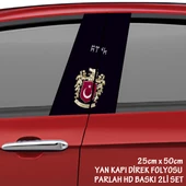 ayyıldız kartal kanat oto sticker - yeni nesil hd baskı kalitesi araba kapı direkleri kaplama folyosu - tuning modifiye aksesuar - 1