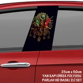osmanlı tuğra oto sticker - yeni nesil hd baskı kalitesi araba kapı direkleri kaplama folyosu - tuning modifiye aksesuar - 1