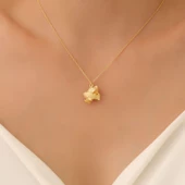 925 Ayar Gümüş 3 Boyutlu Sarılan İki Balık Kolye - CN00357 thumbnail 3