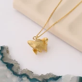 925 Ayar Gümüş 3 Boyutlu Sarılan İki Balık Kolye - CN00357 thumbnail 5