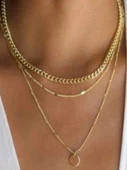 Gold Pullu Katlı Kolye - Zarif ve Dayanıklı - 1
