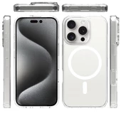 iPhone 16 Pro Max Kılıf Magsafe Şarj Özellikli Şeffaf Sert PC Embos Kapak thumbnail 5