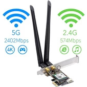 CUDY WE3000 AX5400 Wi-Fi 6E Bluetooth 5.3 PCI-E Kablosuz Ağ Adaptörü - 4