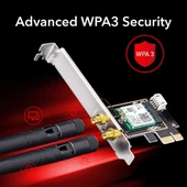 CUDY WE3000 AX5400 Wi-Fi 6E Bluetooth 5.3 PCI-E Kablosuz Ağ Adaptörü - 8