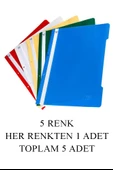 Siyah Büro Klasörü Telli Dosya ve Poşet Dosya Seti 1 Adet Büro Klasörü 10 Renk Telli Dosya 100 Adet Poşet Dosya - 2