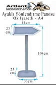 Ok Şekilli Dekoratif Alan İçi Ve Dışı Yönlendirme Panosu 1 Adet Ayaklı Bilgilendirme Bilgi Standı Otel Restaurant Semineri Toplantı - 1