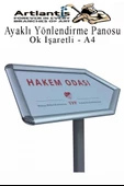 Ok Şekilli Dekoratif Alan İçi Ve Dışı Yönlendirme Panosu 1 Adet Ayaklı Bilgilendirme Bilgi Standı Otel Restaurant Semineri Toplantı - 4
