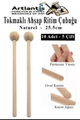 Tokmaklı Ahşap Ritim Çubuğu 10 Adet 5 Çift Okul Öncesi Eğitici Anaokulu Ritim Tokmağı Çubukları Çocuk Etkinlik Perkusyon Müzik Aleti - 1