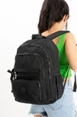 Unisex Sırt Çantası Hafif Yağmur Geçirmez Klinkır Kumaş Laptop Bölmeli Seyahat Çantası 43*30 Cm - 1