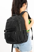 Unisex Sırt Çantası Hafif Yağmur Geçirmez Klinkır Kumaş Laptop Bölmeli Seyahat Çantası 43*30 Cm - 4